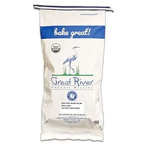 Great River Organic Milling, Whole Grain, Soft White Winter Wheat, Organic, 50-Pounds (Pack of 1)