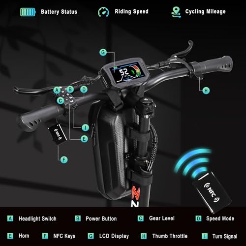 Image of 6000W Electric Scooter Dual Motor Up to 55 MPH, 60V35Ah Battery 60 Miles Long Range, Dual Suspension and Hydraulic Disc Brakes, Fat Tires NFC Unlock Fast Electric Scooter with seat & Damper