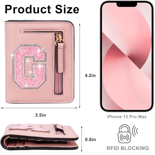 Image of Birthday Gifts for Teen Girl Kids Wallet Girl Wallets Small Initial Rfid Wallet Teen Girls Gift Preppy Stuff for Girls Pink G