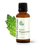 Plant Therapy Organic Peppermint Essential Oil 30 mL (1 oz) 100% Pure, Undiluted, USDA Certified Organic Aromatherapy, for Neck Tension and Muscle Discomfort