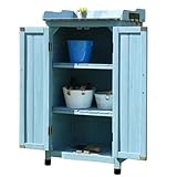 Armario de almacenamiento de madera impermeable para exteriores, 50 x 43 x 95 cm