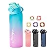 Metyniete Air Bottle with 5 Fruit Flavour Pods, 720ml Starter Set, BPA Free Water Bottles Flavour Pods Scented 0 Sugar Water for Home Outdoor Sports Fitness (Purple Blue)