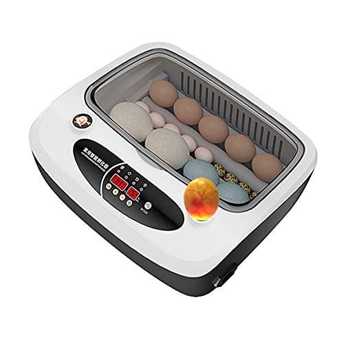 YAWEDA Vollautomatische Inkubator, Brutmaschine für bis zu 15 Hühnereier Brutapparat mit LED und Temperaturanzeige Temperatur Feuchtigkeitsalarm für Eier Enteneier Gänseeier (Color : Ivory White) Cover