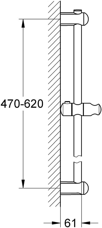 GROHE 27499000 Euphoria Neutral 24-In Shower Rail, Chrome, Chrome (27499000)