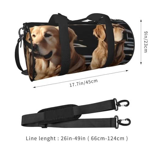 Travel Duffle Bag Weekender Bags For Men Women With Shoe Compartment Large Capacity Weekender Overnight Bag Golden Retrievers Carry On Tote Bags Sport Gym Bag For Travel Yoga2