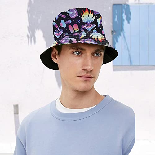 Mashroom Hat,Rave Accessories,90S Bucket Hat,Retro Fashion 80S 90S Bucket Hat For Men Women,Funny Summer Beach Fishing Hat,Packable Outdoor Sun Fisherman Hat,90S Party Outfits For Men #TOP5