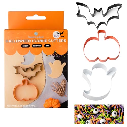 How to Host a Halloween-Themed Cooking Competition 5 Sweets Indeed Halloween Cookie Cutters with Sprinkle Mix & Candy Eyeballs – 2 oz Sprinkles + 3 Food-Safe Cookie Cutters (Pumpkin, Ghost, Bat) | Halloween Baking & Decorating Kit