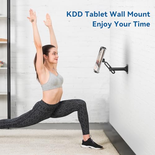 KDD Universal Tablet Wall Mount, Extendable iPad Wall Holder Phone Stand with Sturdy Metal Base, 360°Rotating Phone Tablet Bracket Fits iPad Pro Air Mini, Galaxy Tab, Kindle, E-Reader by KDD - Image 2