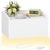 Hzuaneri Mesita de Noche Flotante, Blanco NS52103XEU