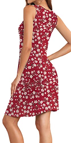 Image of Akihoo Women Summer Casual Sleeveless Midi Plain Pleated Tank Vest Dresses