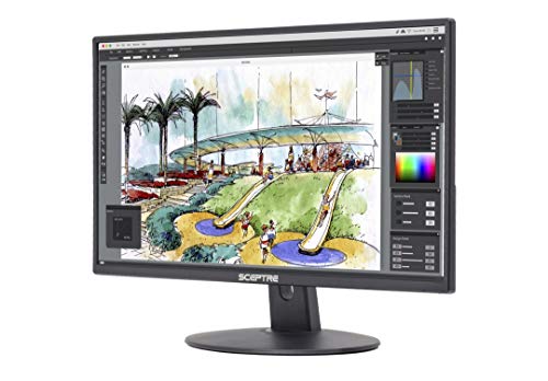 Sceptre 22" 75Hz 1080P Led Monitor Hdmi X2 Vga 99% Srgb Wall Mount Ready Build-In Speakers, Machine Black 2021 (E22 Series) #TOP4