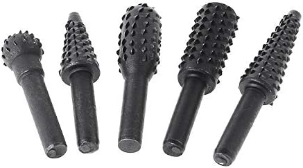 Burr Drill Bit 6.3MM Shank Rotary Burr Grinding Drill for Woodworking Carving Polishing Grinding Engraving (Pack of 5)