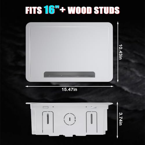 Kbiykuy 9 Inch in-Wall TV Media Box – Recessed Mount Enclosure for AV Devices and Cable Management – Compatible with Apple TV, Roku, Fire TV, One Connect Mini – WiFi Friendly Storage Solution