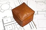 Dimensiones: 45 x 45 x 45 cm MLUPODY Funda de cojín de Cuero Artificial sin Relleno Hecho a Mano, otomana, Cuadrado, sillón puf, Taburete (vacío y Nuevo) (marrón)