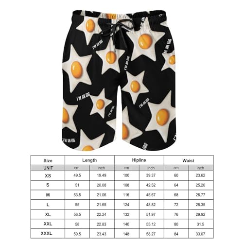 Im An Egg Fried Egg Men's Swim Trunks Quick Dry Board Shorts Hawaiian Beach Shorts With Pocket2