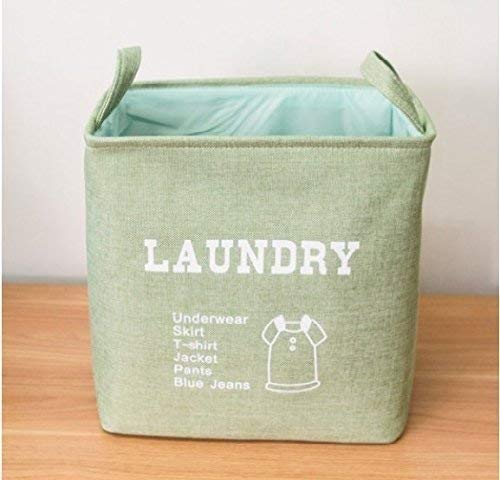 Toxham 52 L Dust Proof European Style Square Laundry Basket Canvas Washing Laundry Bag Hamper Storage Dirty Clothing Bags Toy Storage Bag (Green)