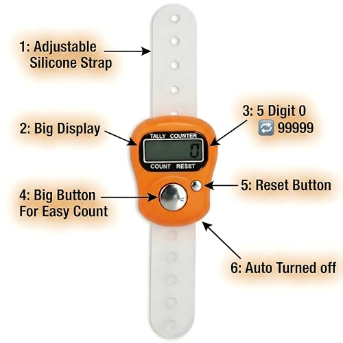 Image of Sky Blue 5 Digit Naam Jap Counter|Tasbih Counter|Mini Digital Tally Counter Finger Ring|Chanting Count Machine for Meditation, Mantra Jap,Cricket Umpire|Digital Counting Device (Model No 1011)