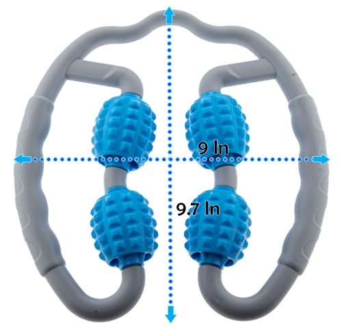 5 STAR SUPER DEALS Quad Roller Massage Stick- U Shaped 360° Deep Massage Ball Tool to Relieve Arm, Leg, Neck Muscle Soreness Stiffness and Tight Muscles (Pink) miniatura 6
