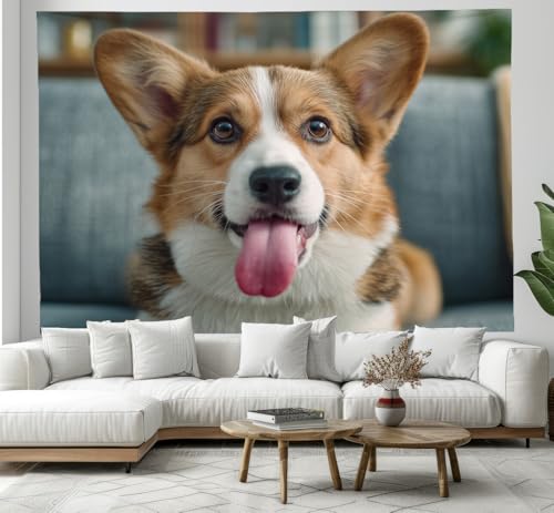 Tapiz de Corgi para habitación acogedora y tapices grandes de decoración interior