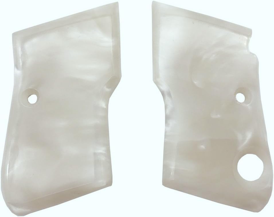 BMPL Beretta 950 950B 950BS .22 Short .25 ACP Gold Grips Smooth White Pearl Resina Polímero hecho a mano