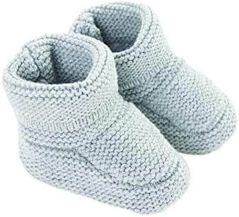 ThreeTwoOne Knit Sock Baby Booties Newborn Unisex Booties Warm Shoes House Slippers for Baby Boys & Baby Girls (Gray)