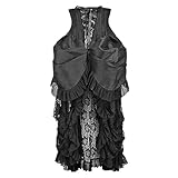 Top Drawer Steel Boned Black Lace Victorian Bustle Underbust Corset Dress (Small)