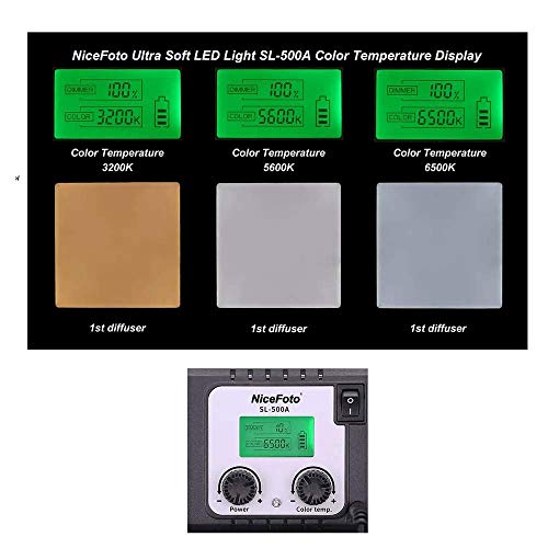 Kit Iluminação Led Super Slim NiceFoto SL307 50W de 3200-6500K para Estúdio Fotográfico (Tripés e Fo