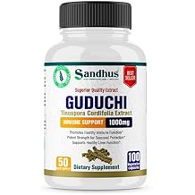 Sandhus Guduchi Tinospora Cordifolia Giloy 100 Vegetarian Capsules Immune Support 1000mg per Serving