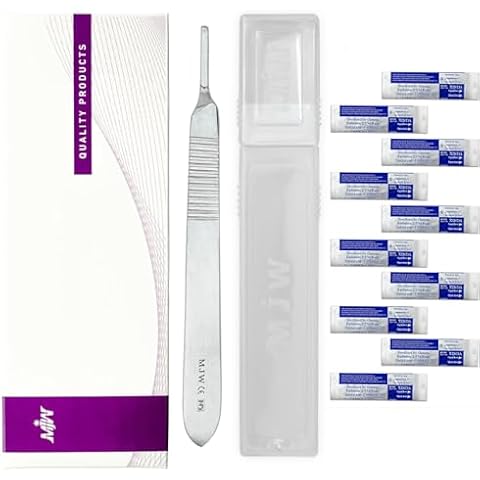 MJW No.3 Scalpel Handle with 10 Blades Cover