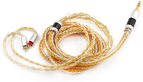 Linsoul Tripowin Zonie 16 Core Silver Plated Cable SPC Earphone Cable forKZ ZS10 PRO, ZSX, ZSN Pro, ZS10 Pro NF2u, Recessed 2pin IEMs (Recessed 2pin, 3.5mm, Gold)