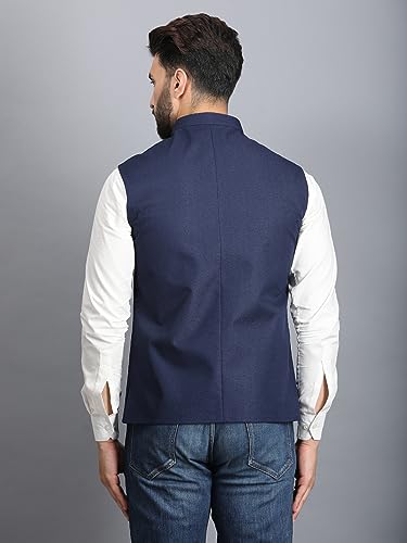 Image of Ethluxis Men's Designer Solid Nehru Jacket /Waist Coat /Bandhgala