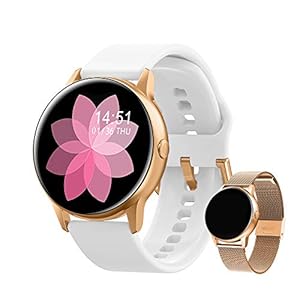 Jaylete Smartwatch voor dames, fitnessarmband, horloge, met gratis metalen band, voor sport, met bluetooth…