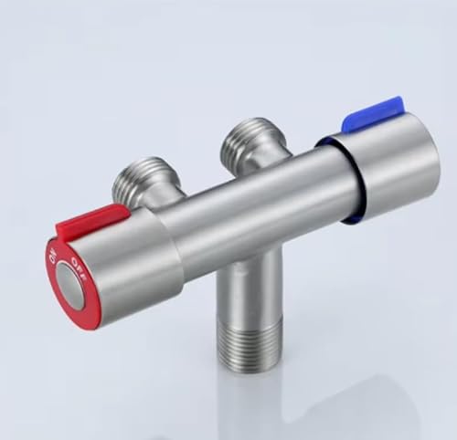 Torneira Registro T Duas Saídas De Água Inox Válvula Duplo Cores (Cromado)