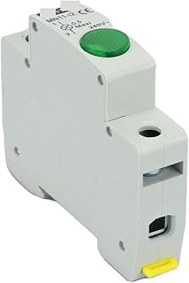 nezih Caja de distribución de luz de señal Tipo riel, Interruptor de Circuito, indicador de Potencia del gabinete, 240V, Rojo, Amarillo, Verde, 1 Uds. (Color : Green)
