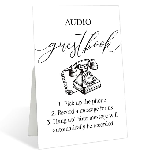 Minimalist Audio Guest Book Sign for Bridal Shower Desk Decor, Wedding Accessories For Reception Decor, Wedding Signs for Ceremony, Event Party Favor Supplies, Marriage Parties Anniversaries, 41