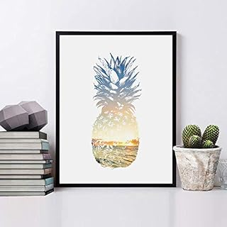 Pineapple Art Print Sea Beach Decor Wall Art Sunshine Pineapple Wall Art Nursery Gift For Home Decor 8x10 inch No Frame
