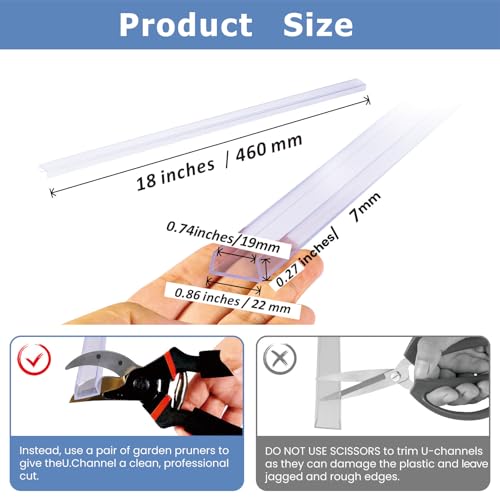 Image of 8PCS Clear Rigid Plastic Slip On Cabinet Door Protector, Works for 3 /4 inch Cabinet Door Thickness, 18 inch Length, Edge Guard for Protecting Kitchen Cabinets Stool Foot Rails (18 inches)