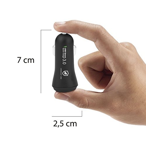 Gshield | Carregador Veicular Universal Turbo Fast Charge com 2 saídas USB A, 18W QC 3.0, Certificad
