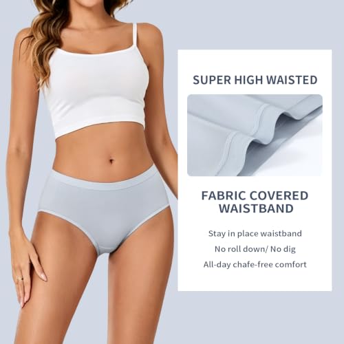 Image of Womens Underwear Pack,C Section High Waisted Tummy Control Moisture-Wicking Brief Underwear,plus size Panties 6Packs