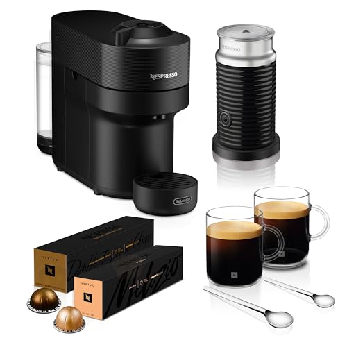 Nespresso Vertuo Pop Coffee Machine Bundle with Milk frother by DeLonghi