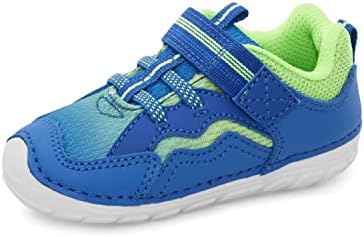 Stride Rite Boy's Soft Motion Kylo Athletic Sneaker, Blue/Lime, 4 Wide Toddler | Image 7