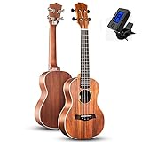 ♫ 【Ukulele profesional】: El cuerpo y el mástil del ukelele de caoba le brindan un sonido mucho más rico, brillante y cálido; Diseñado profesionalmente, el tablero radian emite refracción al búfer de sonido, ganando mayor volumen, aumentando la resonancia y mejorando la calidad del sonido, hace que el sonido sea más claro, la sensación tridimensional tridimensional más fuerte.