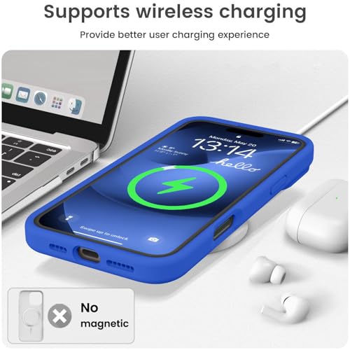 Vooii Compatible with iPhone 16 Pro Case, Liquid Silicone Upgrade [Camera Protection] [Soft Anti-Scratch Microfiber Lining] Shockproof Phone Case for iPhone 16 Pro 6.3 inch - Klein Blue by Vooii - Image 7