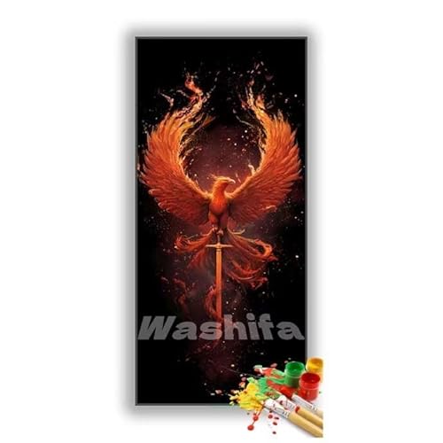 �������G �t�F�j�b�N�X �� �����h��G �L�b�g DIY ��l ���S�Ҍ��� �f�W�^�����G ��h�� �����L�b�g�ɂ��G�� Paint By Numbers �A�N�����y�C���g ���ʉ� �����Ńy�C���g �z�[�� �I�t�B�X���� �M�t�g 40x80 cm, �t���[���Ȃ�