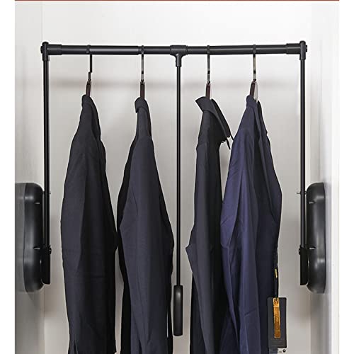 Pull Down Closet Rod,Adjustable Width,Softly Close The Closet Rail,Lift Storage System,Closet Hanger Rod For Hanging Clothes(650~850Mm) #TOP6