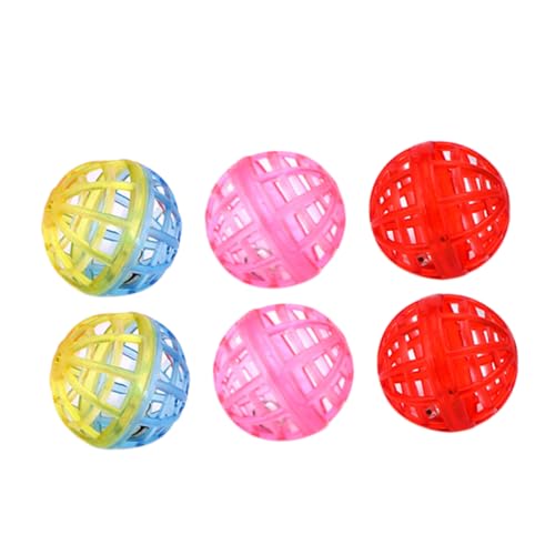 KESYOO 20pcs Cat Bell Ball Interactive Teaser Balls for Cats Transparent for Playtime Stimulates Curiosity Strengthens Bond with Pets Random Color