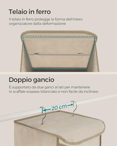 SONGMICS Organizer Armadio da Appendere, ripiani per armadio interno - Immagine 5