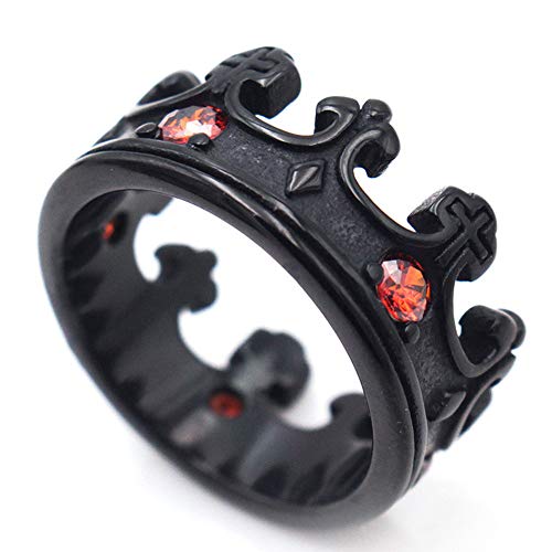 Lafatina men's vintage royal king crown ring unisex sta…