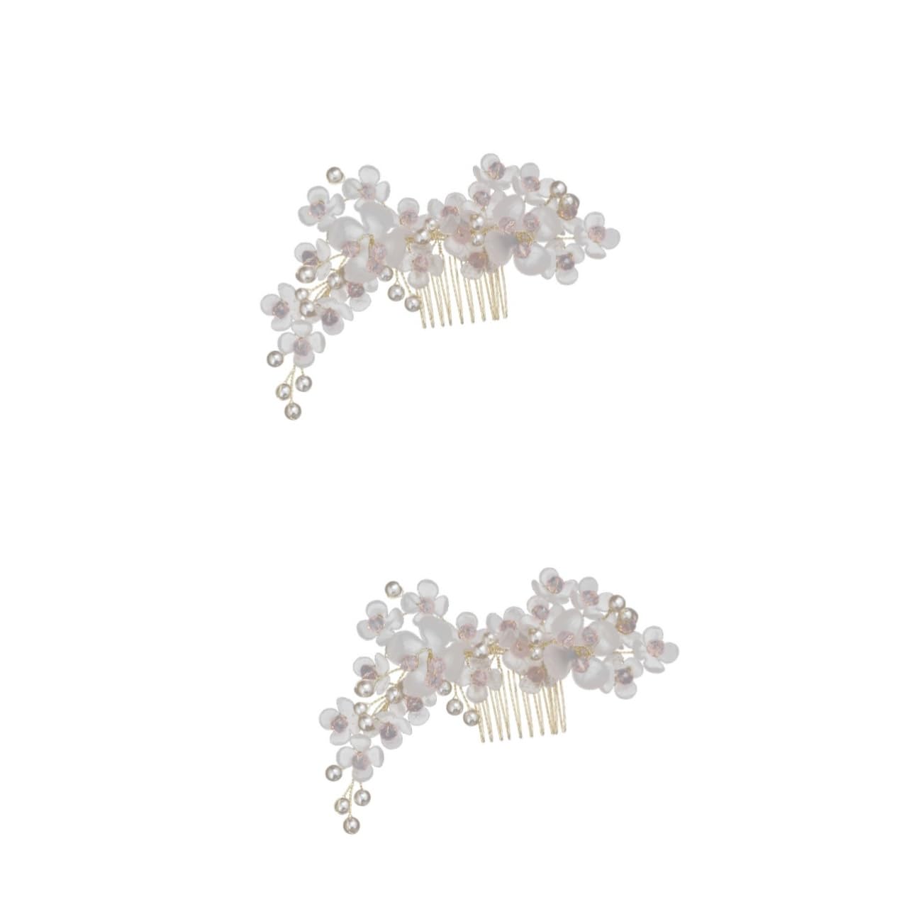 DOITOOL 2pcs Crystal Flower Bridal Hair Comb Elegant Headdress for Weddings Special Occasions Fashionable Hair Accessory Stunning Flower Design for Brides and Parties
