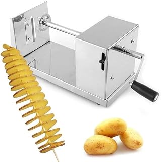 Stainless Steel Twister Curly Spiral French Fry,Cutter Machine - Manual Vegetable Slicer for Tornado Potatoes and Snacks (Pack Of 1)